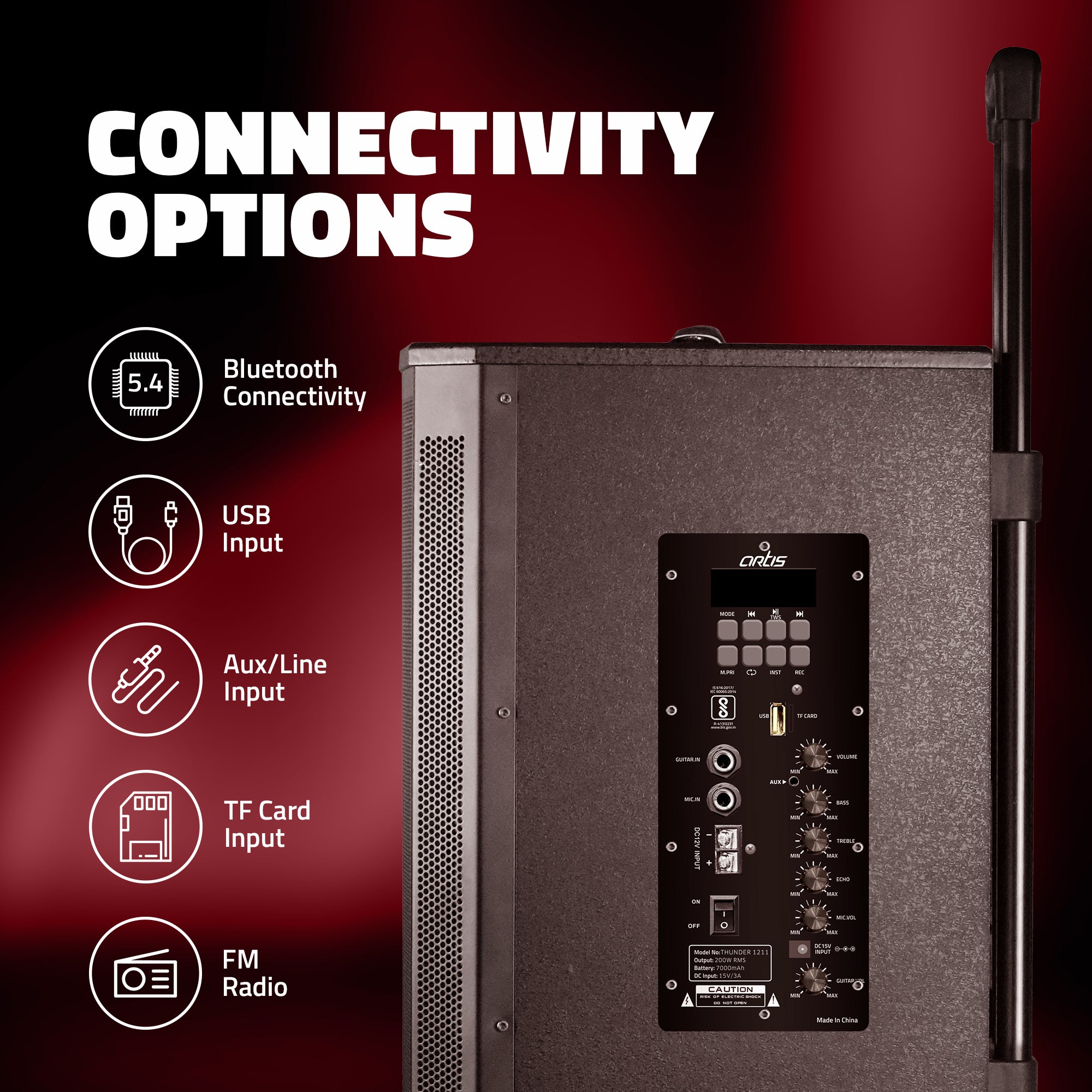 Thunder 1211 Wireless Bluetooth Trolly Speaker