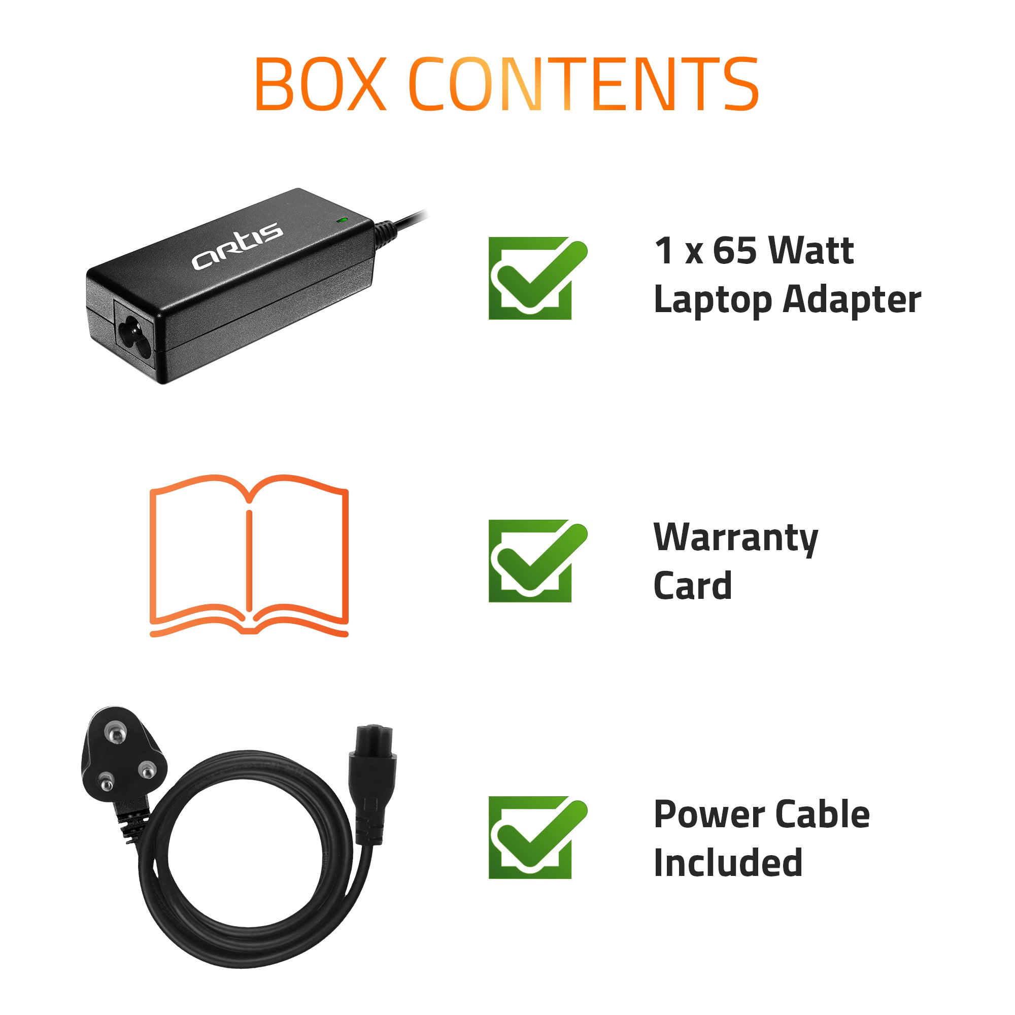 AR0505 (N) 65Watt Laptop Charger/Adapter with Power Cord Compatible with HP Laptops (19.5V/3.3A, Pin: 7.4mm x 5.0mm)