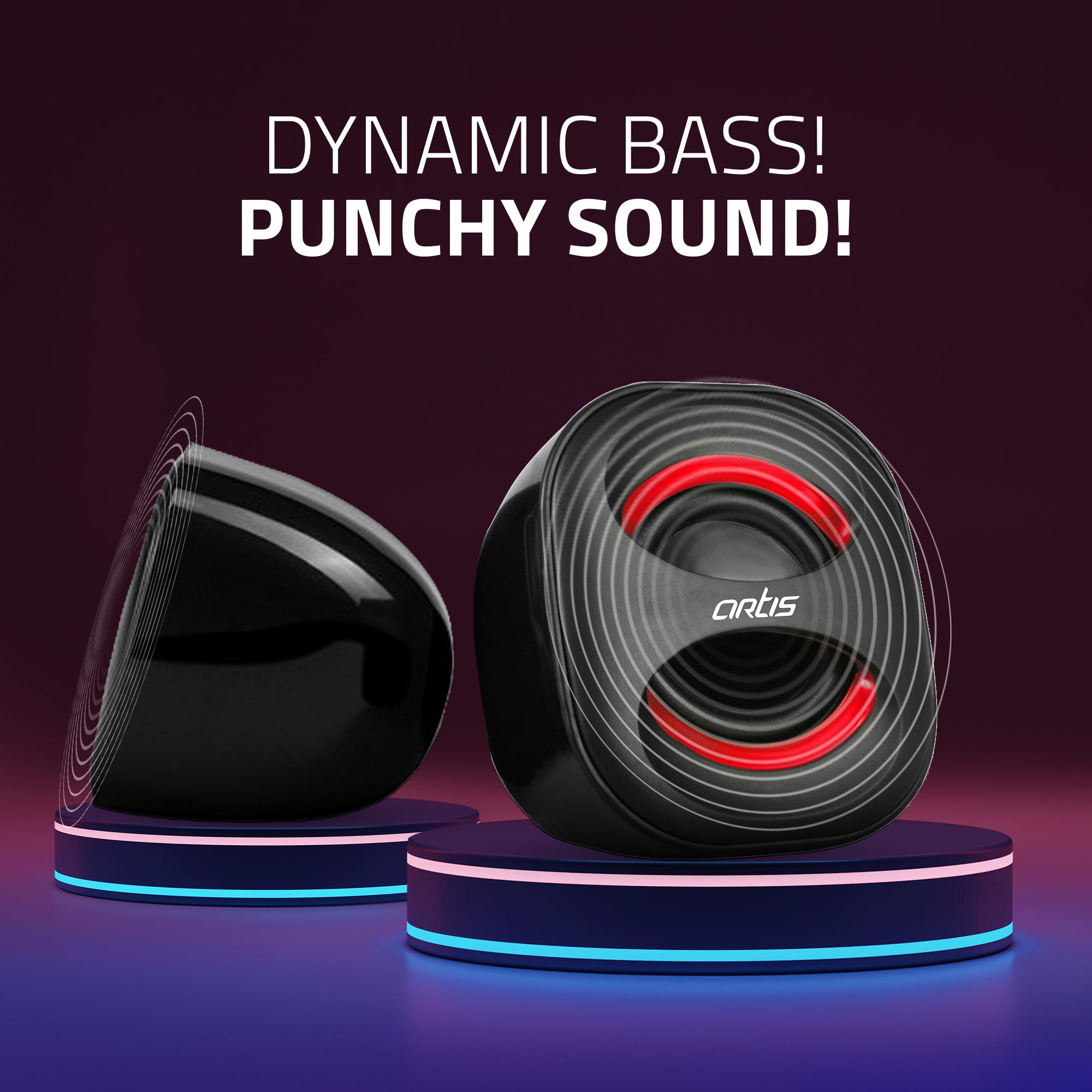 MINI 2.0 USB Multimedia Speaker (Black-Red)