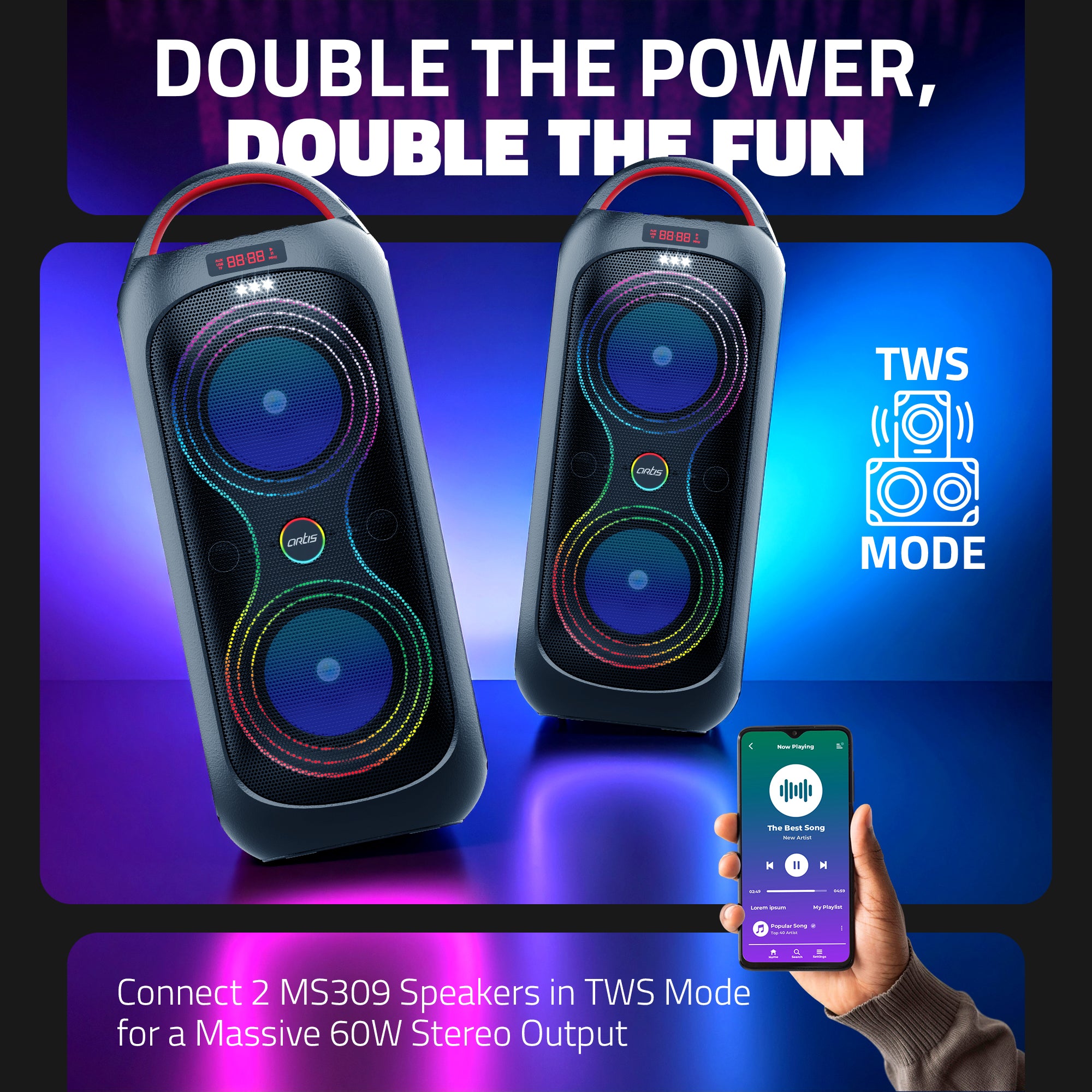 MS309 Bluetooth Party Speaker