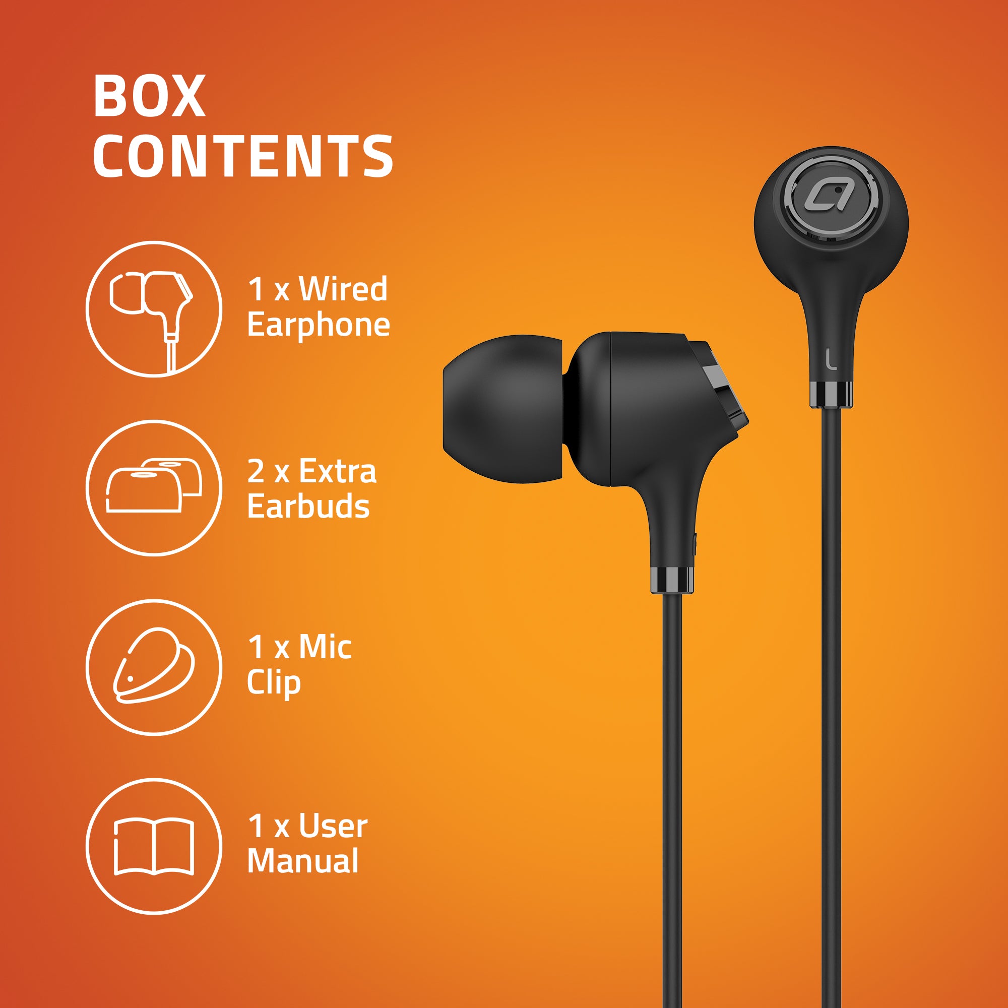 E500M In-Ear Wired Earphones With Mic