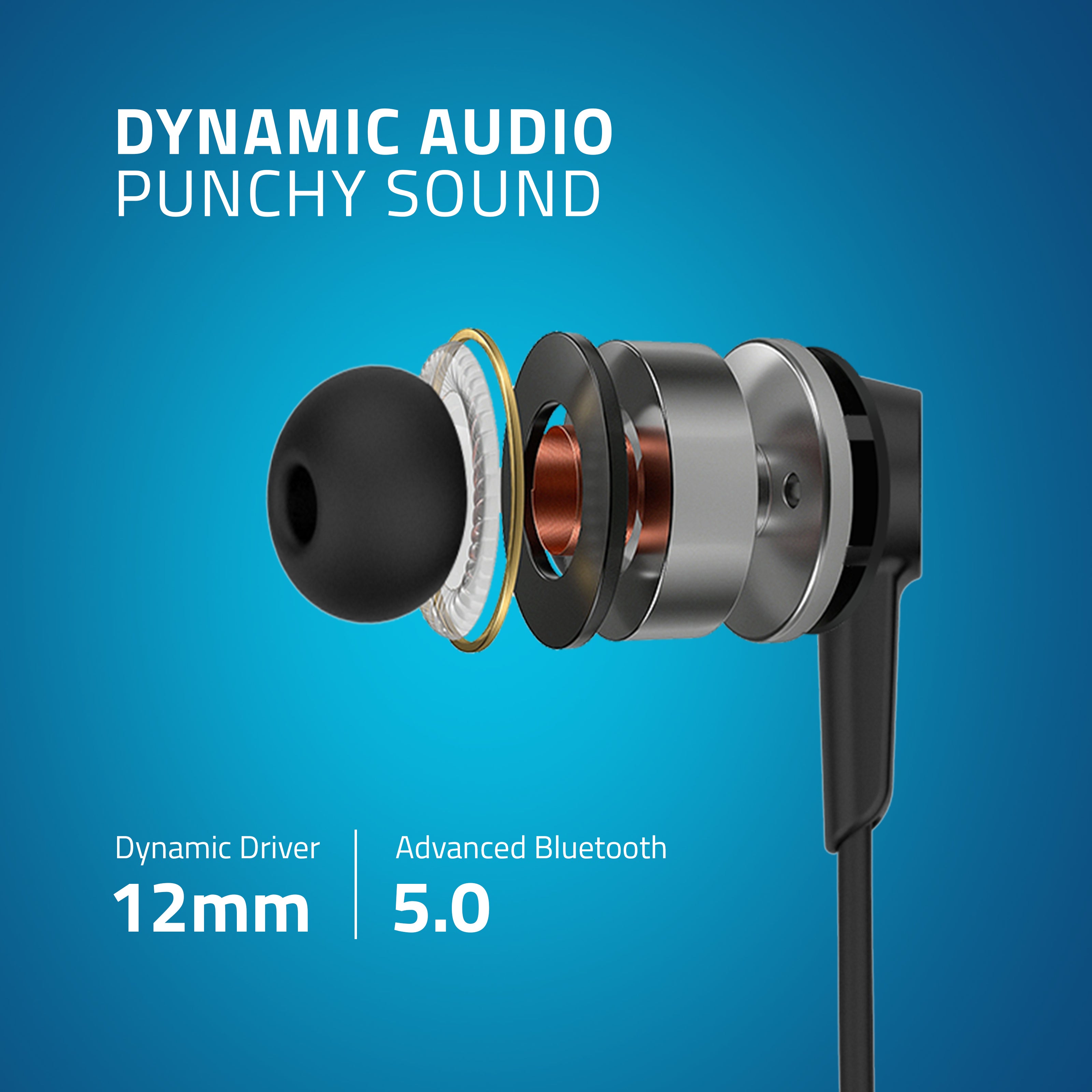 BE990M Artis Sports Bluetooth Wireless Neckband Earphone Dynamic Audio Punchy Sound