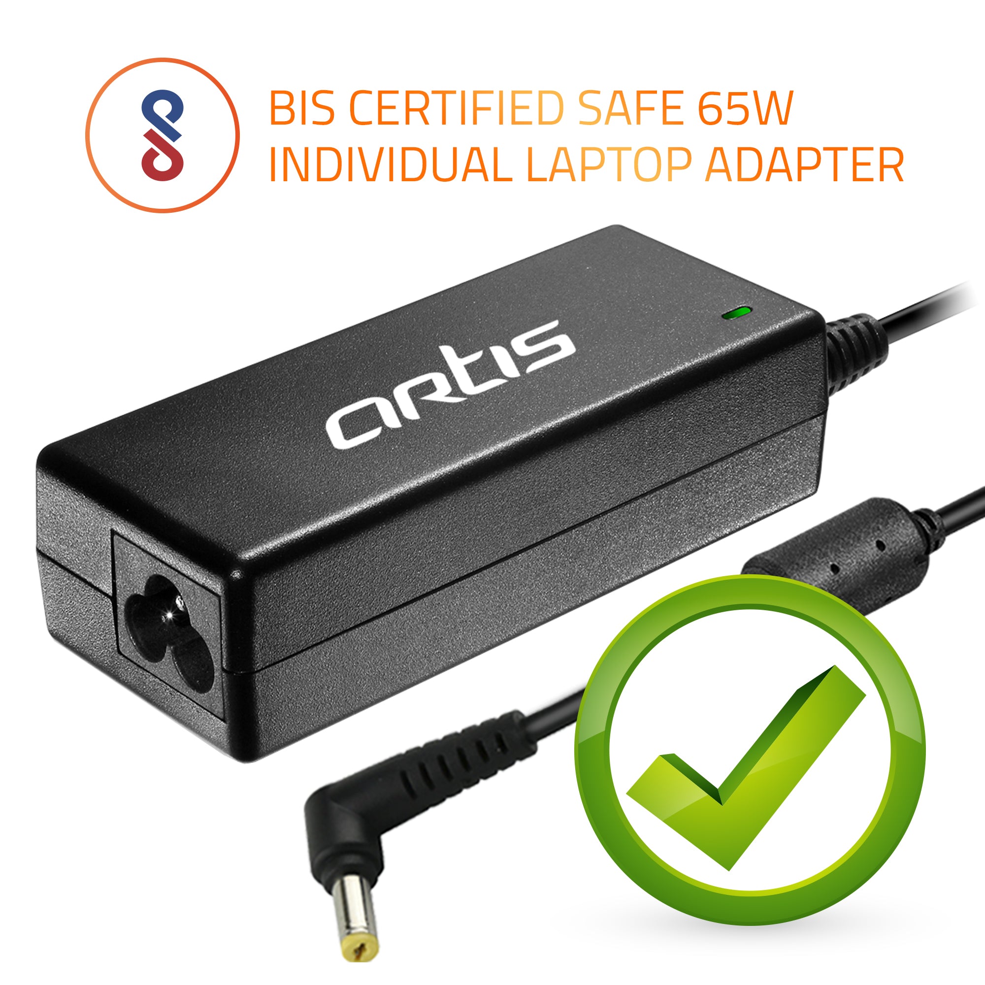AR0507 65Watt Laptop Adapter Compatible with Acer Laptops (19V/3.42A ,Pin : 5.5 x 1.7 mm)
