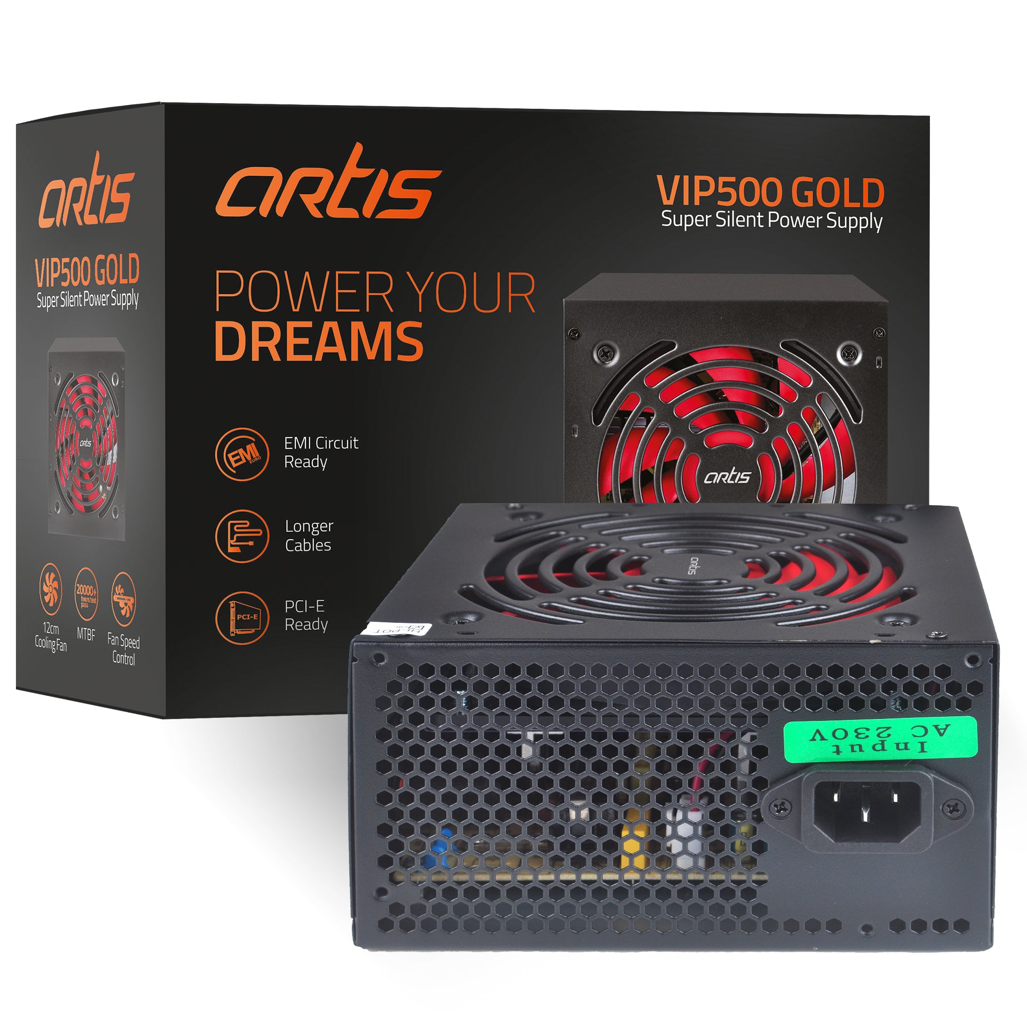 Artis 500 Watt Super Silent Power Supply Unit