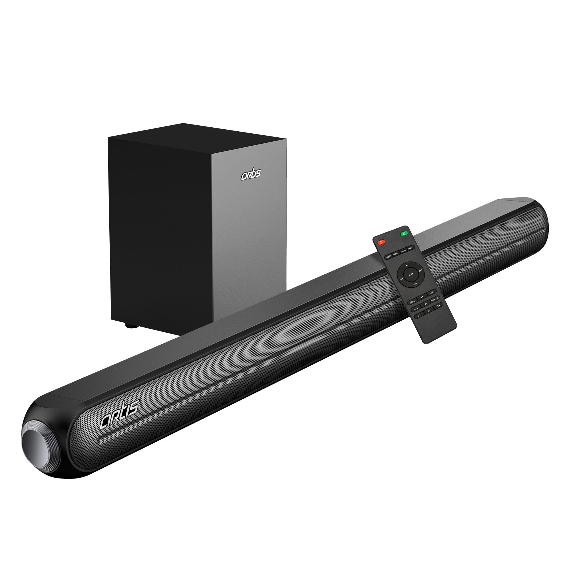 80W Detachable Sound Bar - 2-in-1 Bluetooth Soundbar With ARC/Optical/AUX, 3 EQ Modes For TV/PC