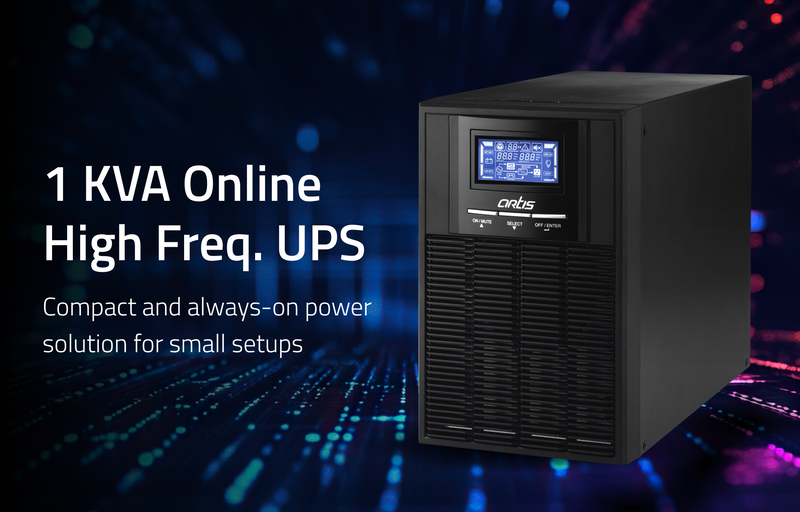 1 KVA Online High Frequency UPS built in battery 1000/800 with Digital Display, Overload Protection and Double-Conversion Technology
