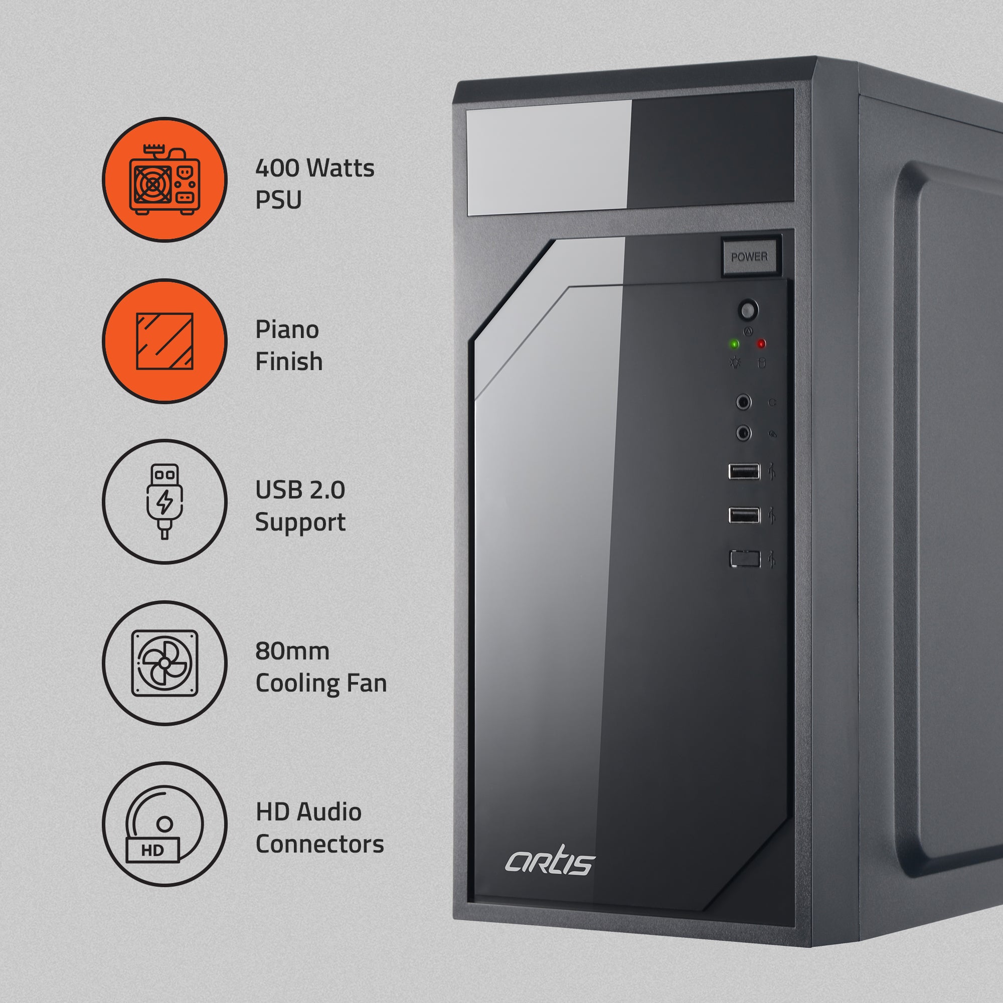 Circle Vertical Micro Atx Case CIT Celsius White MicroATX PC