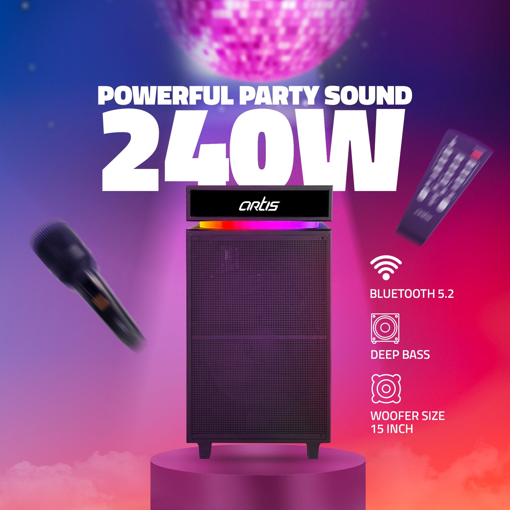 SoundMax 1501 Wireless Bluetooth Party Speaker