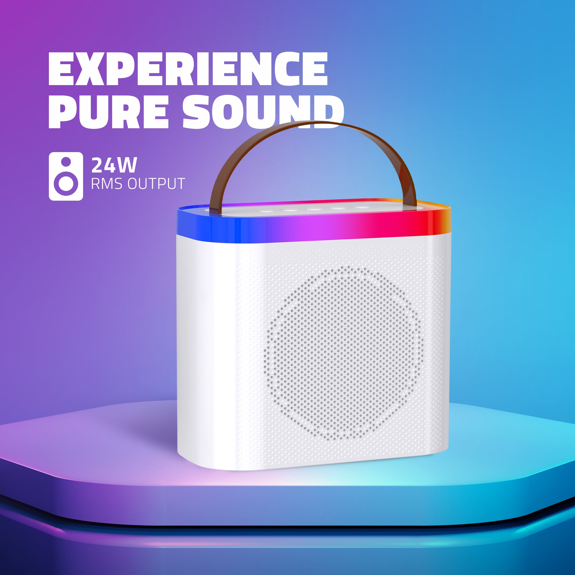 SoundMax 600 24W Bluetooth Speaker  (White)