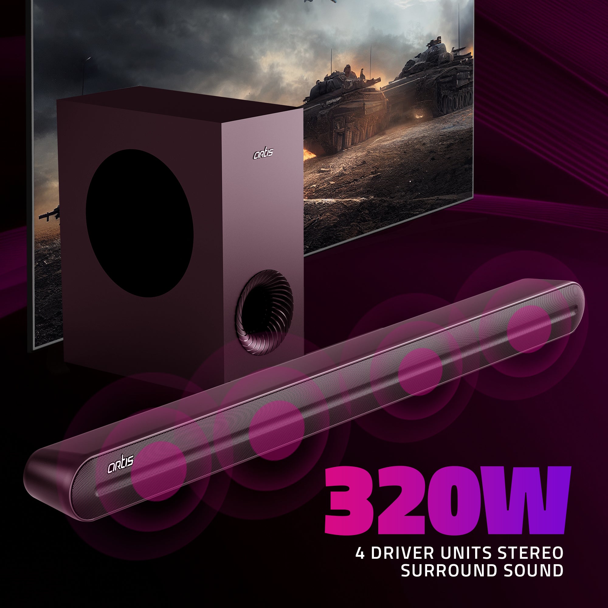 SoundHub 410 Wireless BT Soundbar & Wireless Subwoofer