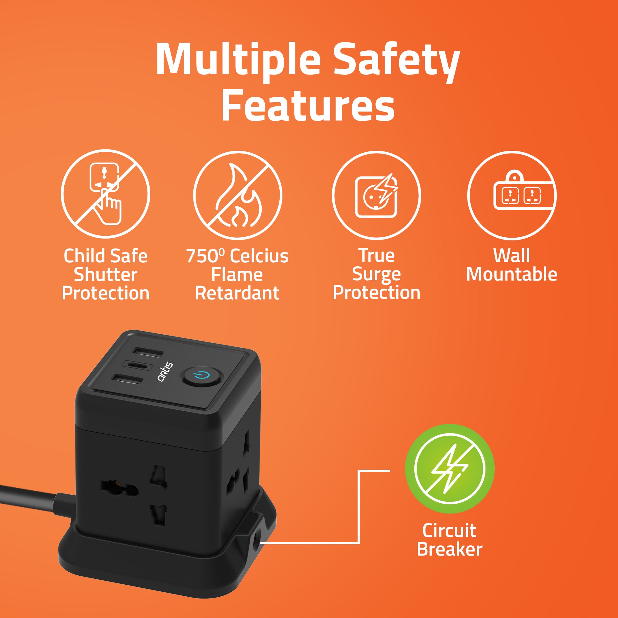 AR-4SS -USB C Surge Protector
