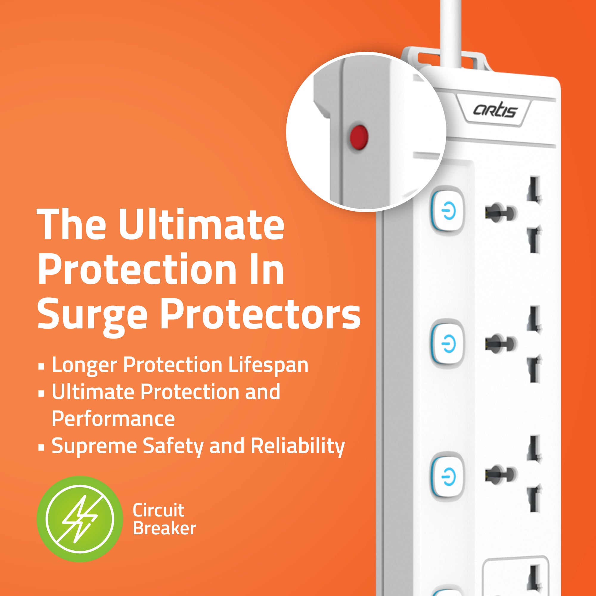 AR-4MS-USBC Surge Protector