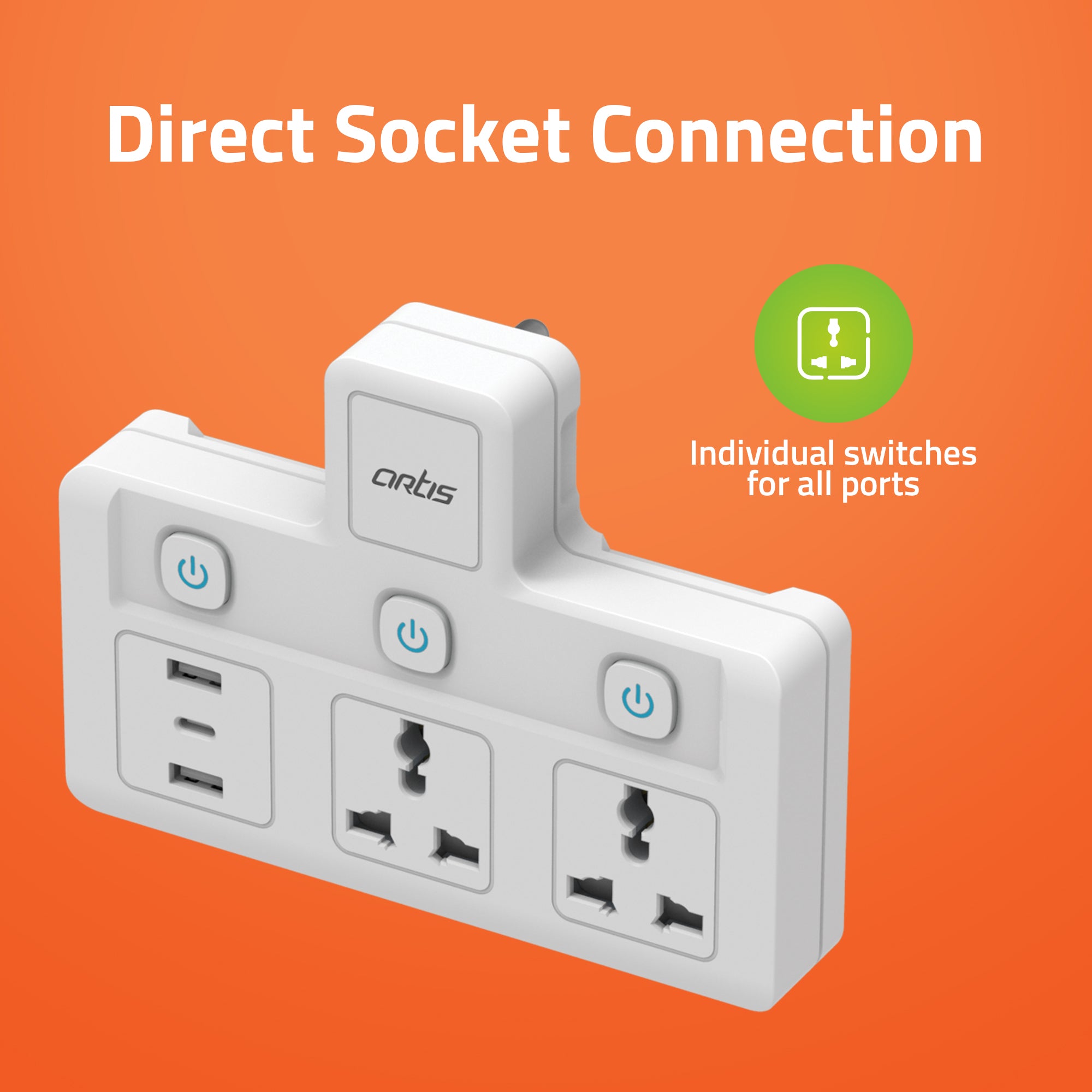 AR-2MS-3USBC Surge Protector