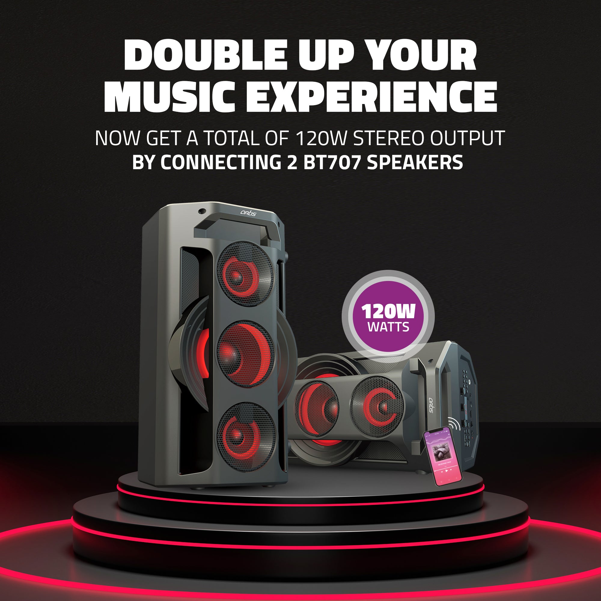 BT707 60W Wireless Bluetooth Party Speaker