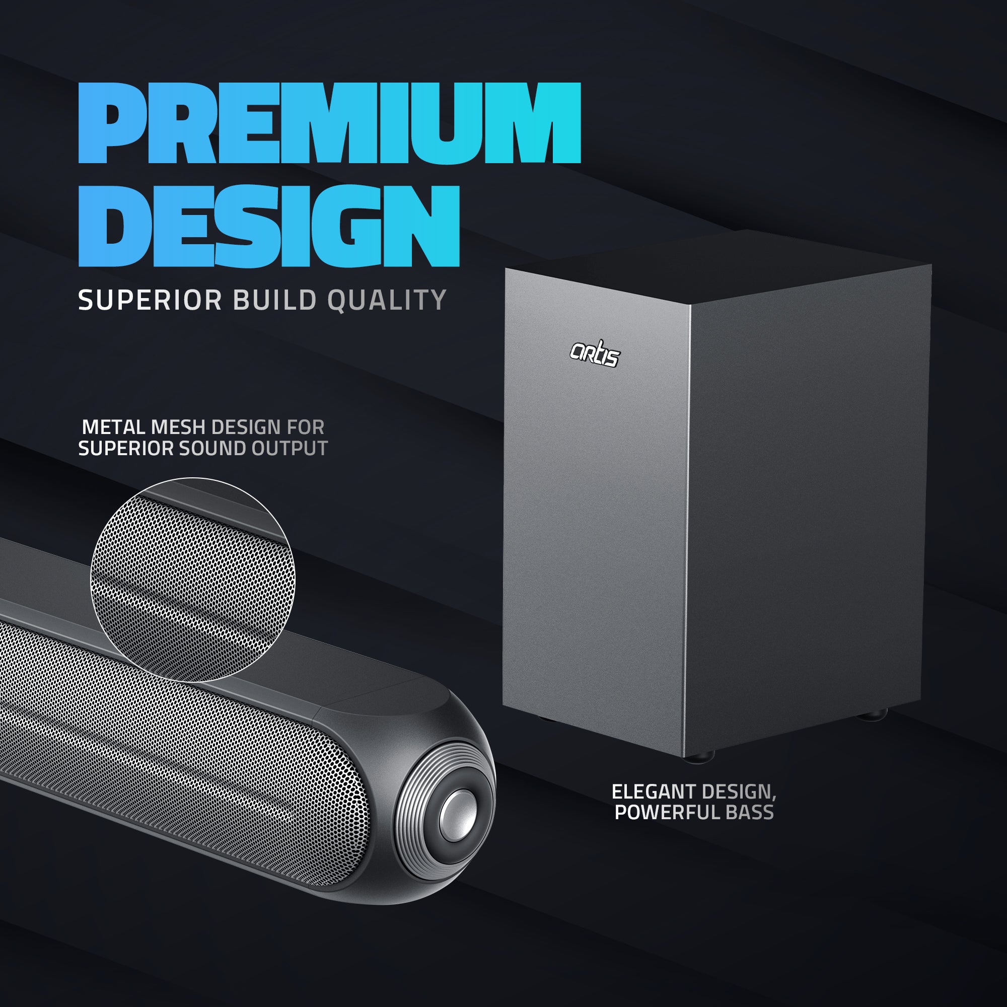 Artis Best Sound Bar With Hdmi Arc TV Sound Bar, Bluetooth