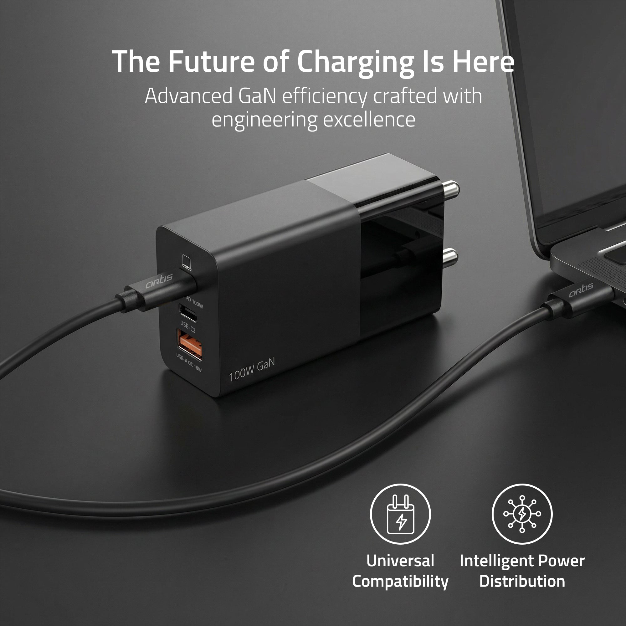 AR-100W -GaN Laptop Adapter