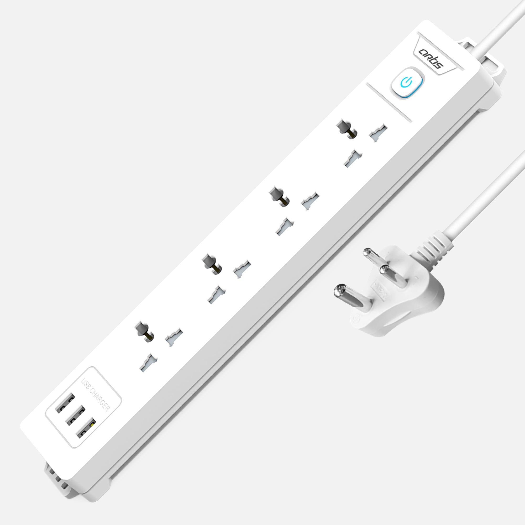 AR-4SS-USB 4 Universal Sockets Surge Protector & 3 USB with Single Switch