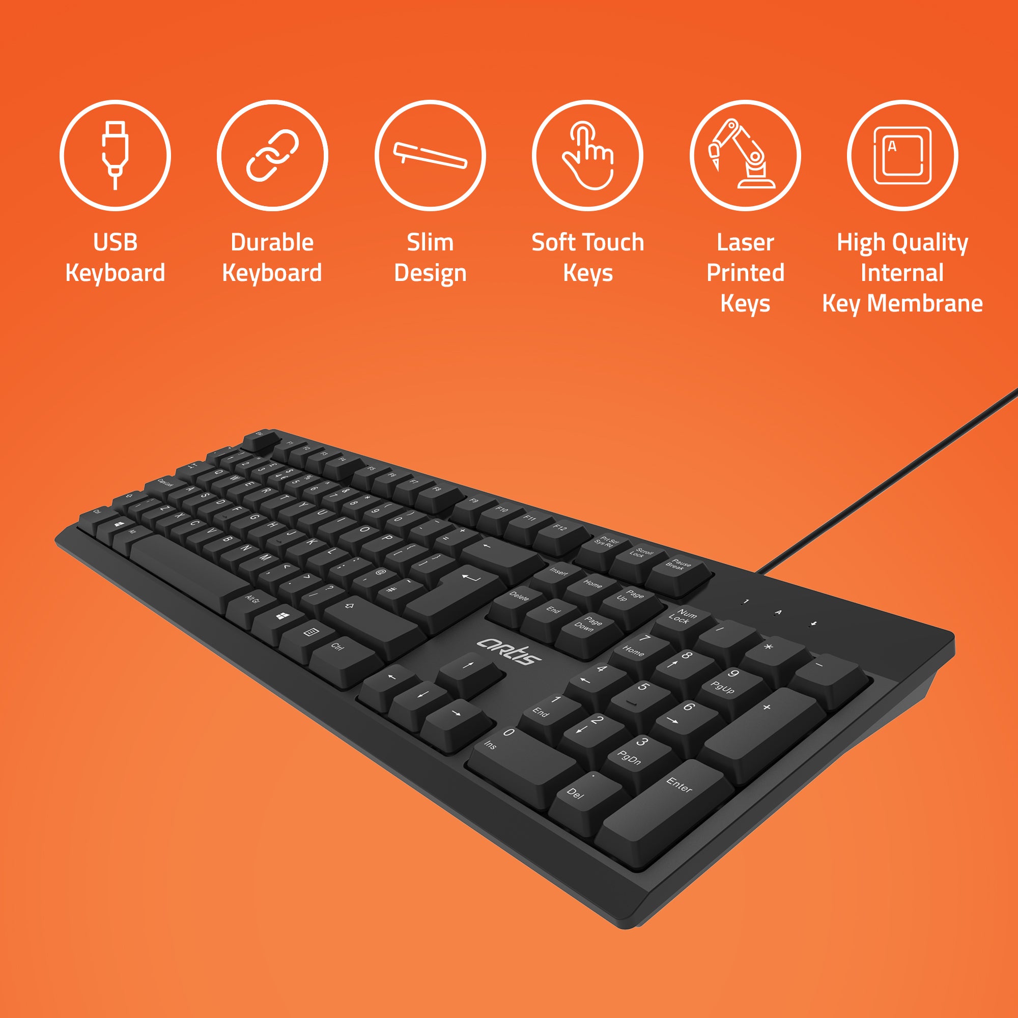 K10 Artis USB keyboard |  Wired USB keyboard