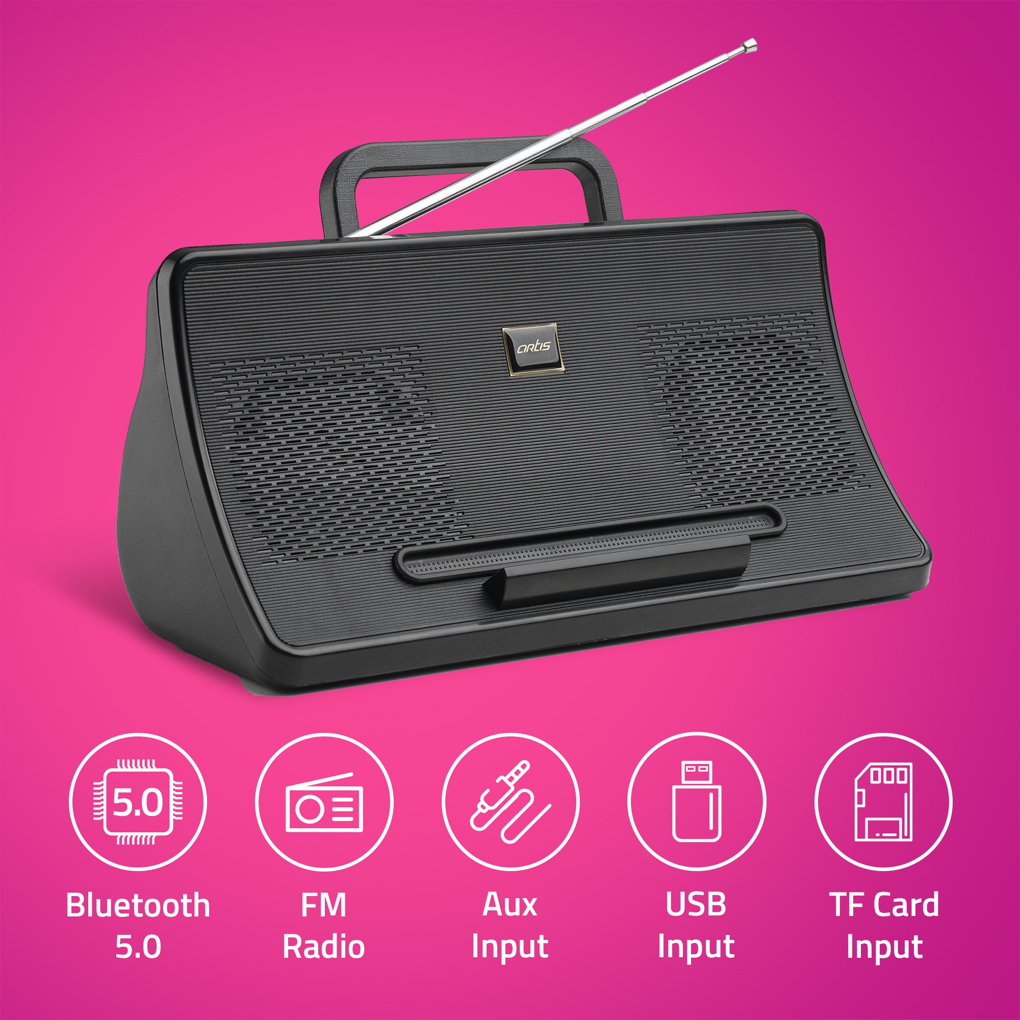 Artis BT15 Wireless Bluetooth Speaker with Mobile Holder
