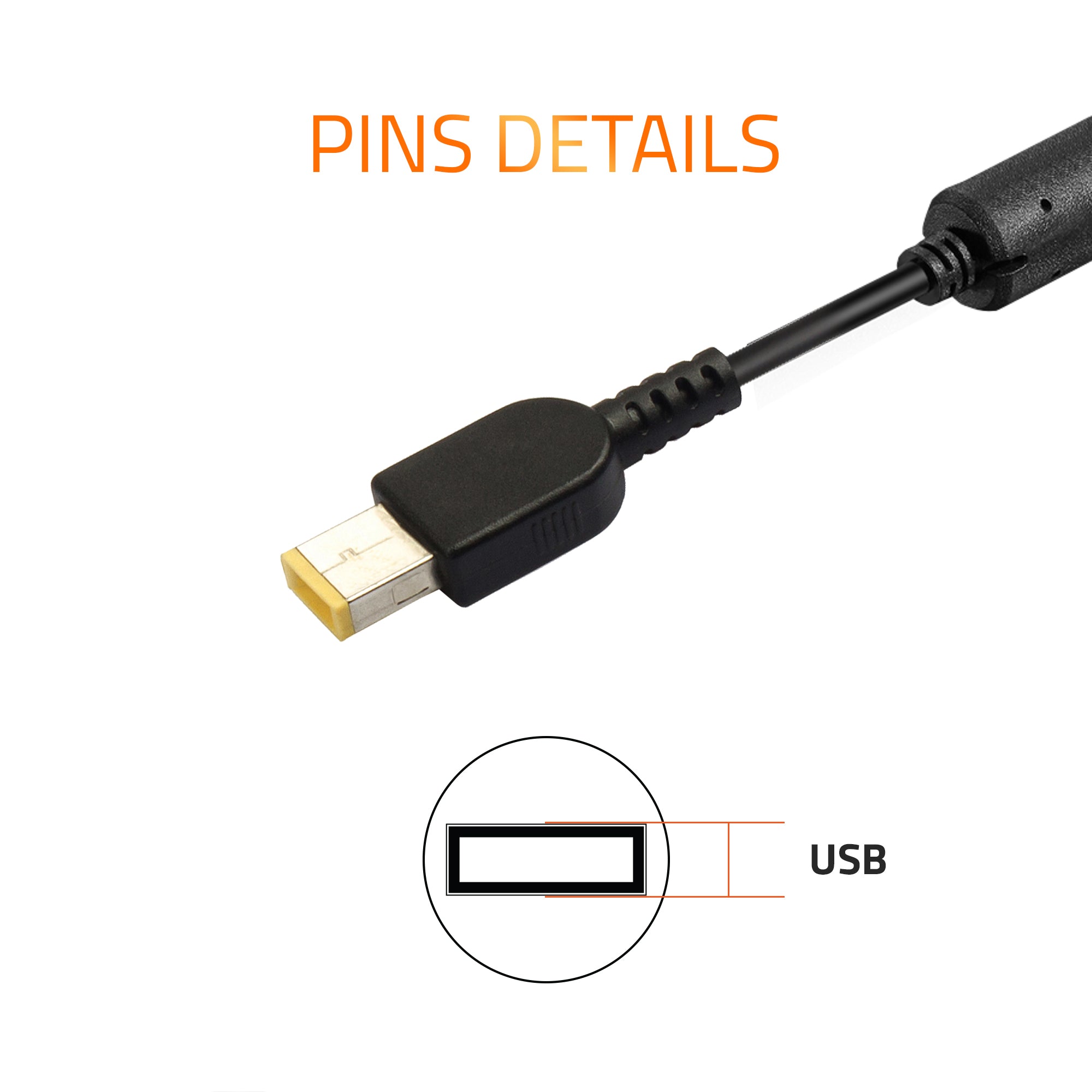 A0401 45Watt Laptop Adapter Compatible with Lenovo Laptops (20V/2.25A ,USB Pin)