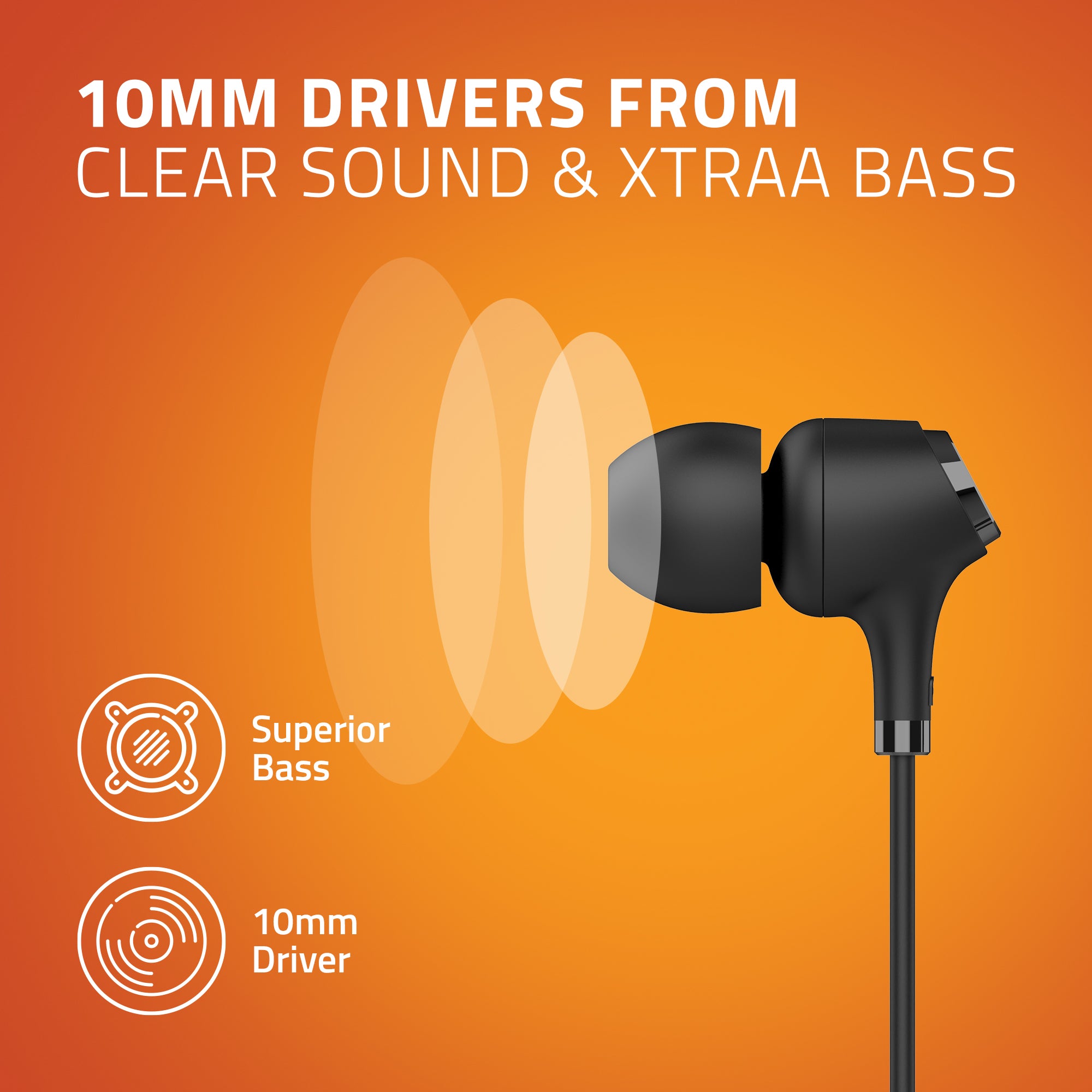 E500M Artis Wired Earphones - Clear Sound and Xtraa Bass  