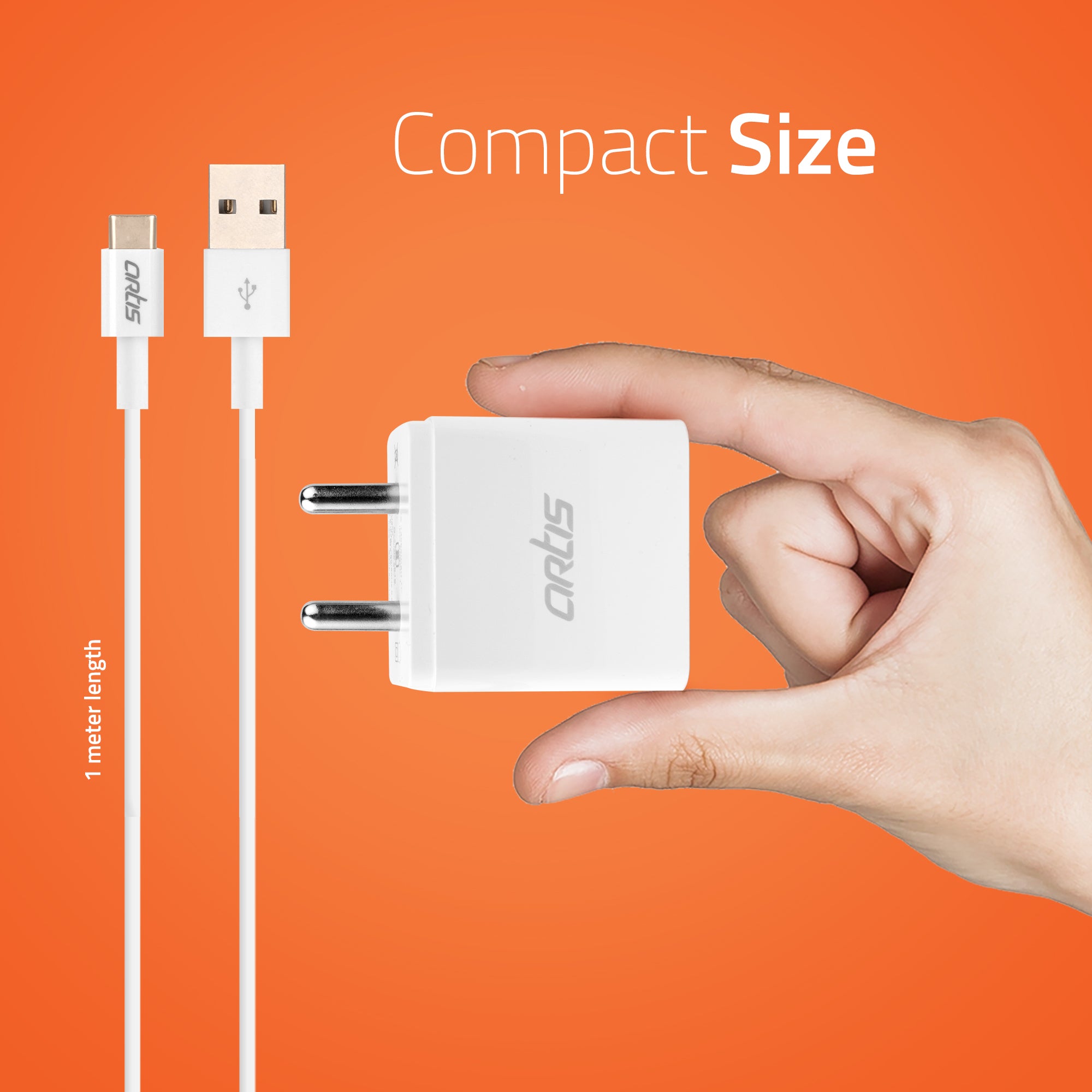 UQC100 QC3.0 Quick Wall Charger Adapter with Type C Cable(White)