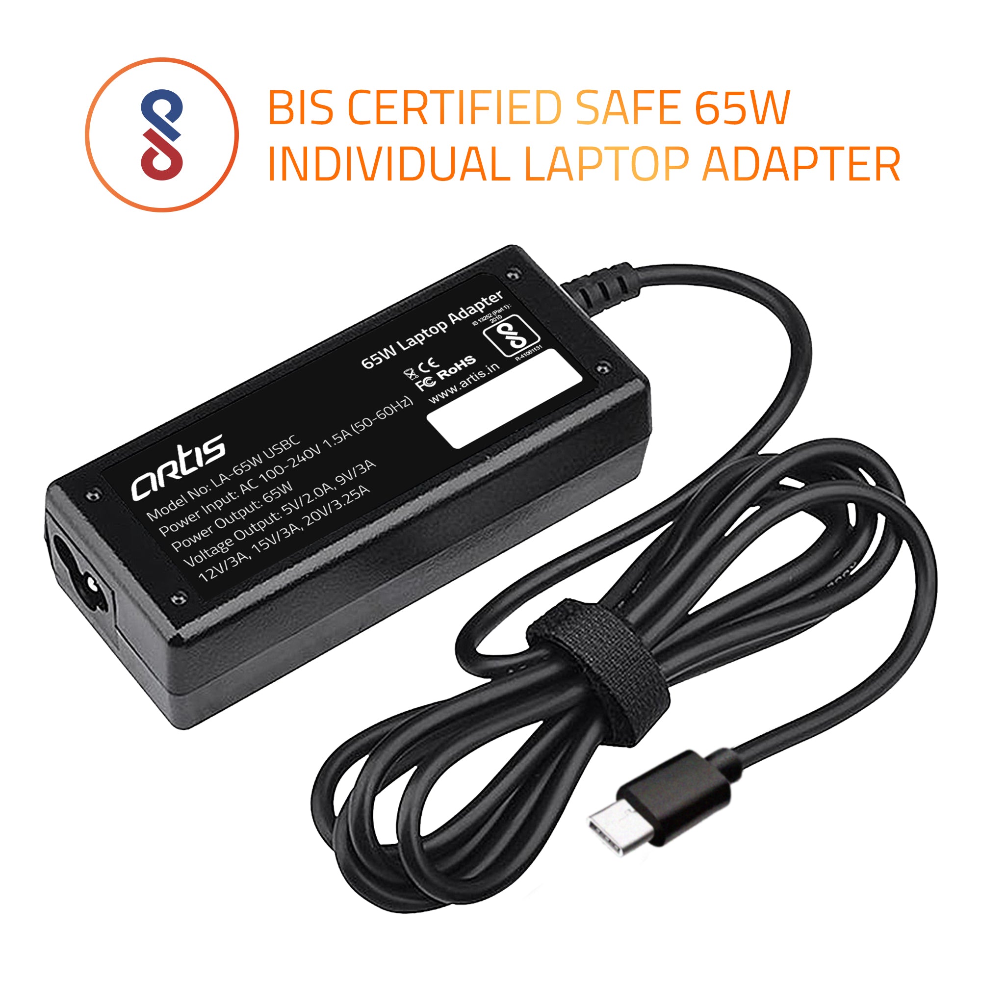 65W  USB Type C  Laptop Adapter