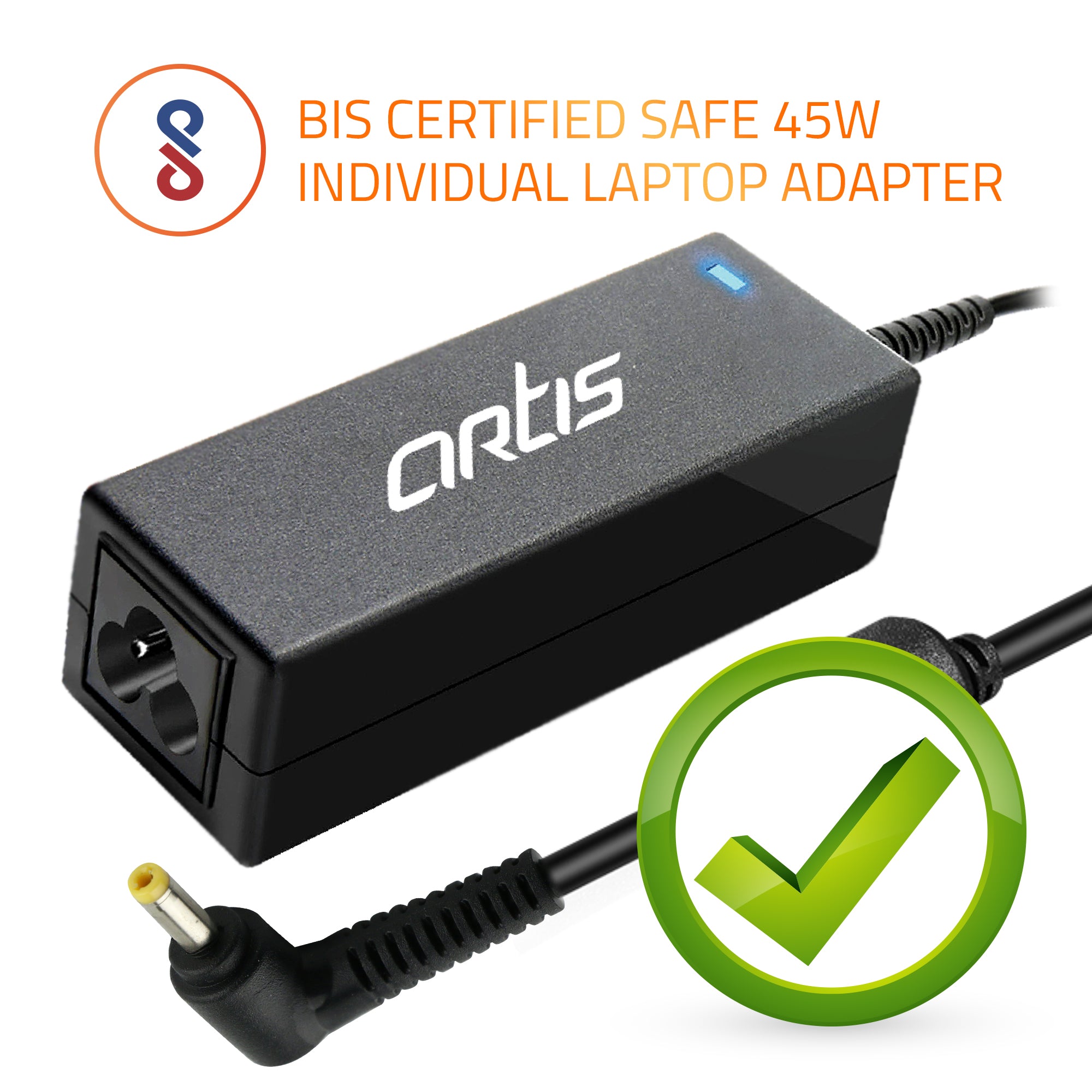 A0405 45Watt Laptop Adapter Compatible with Acer Laptops (19V/2.37A ,Pin: 5.5 x 1.7mm)