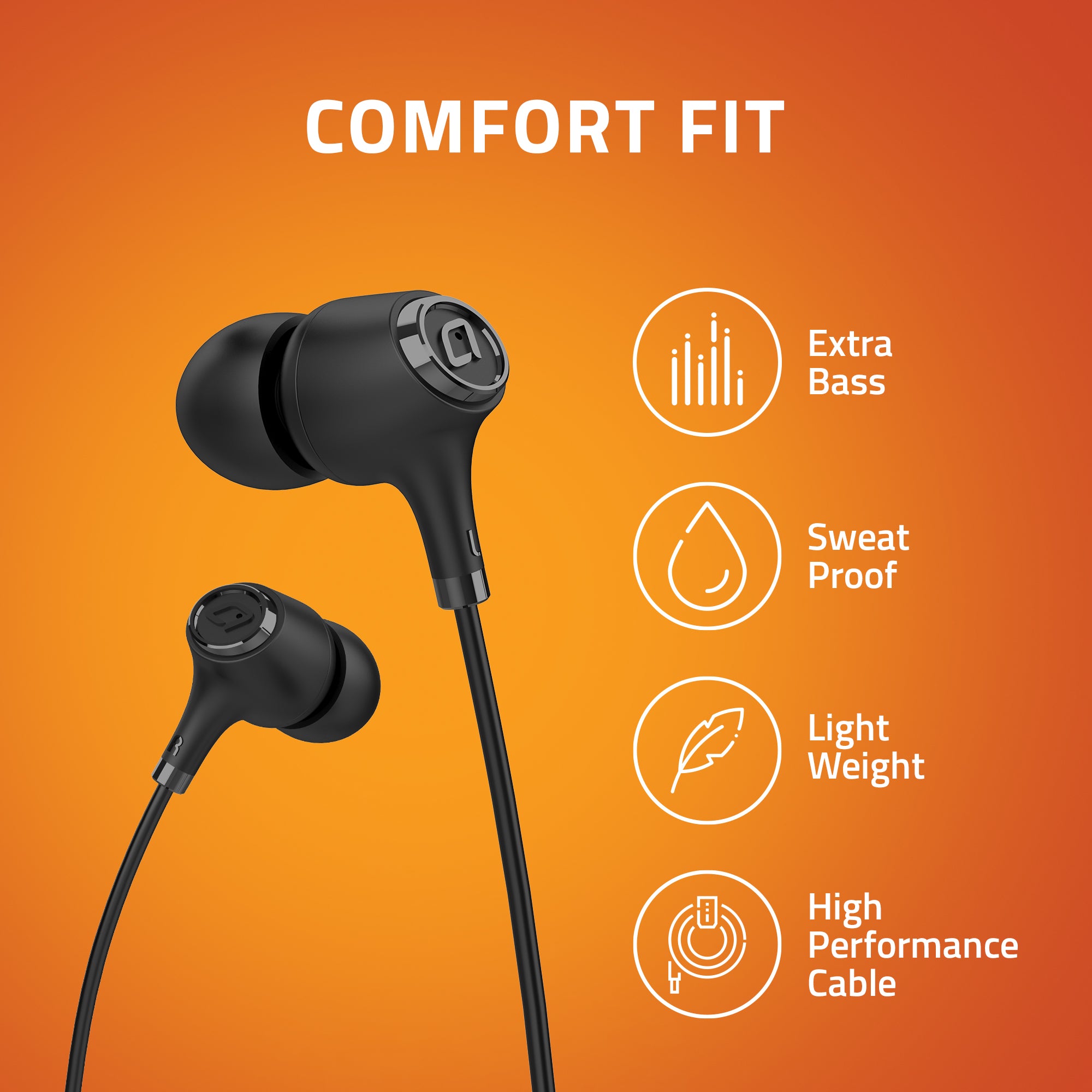 E500M In-Ear Wired Earphones With Mic