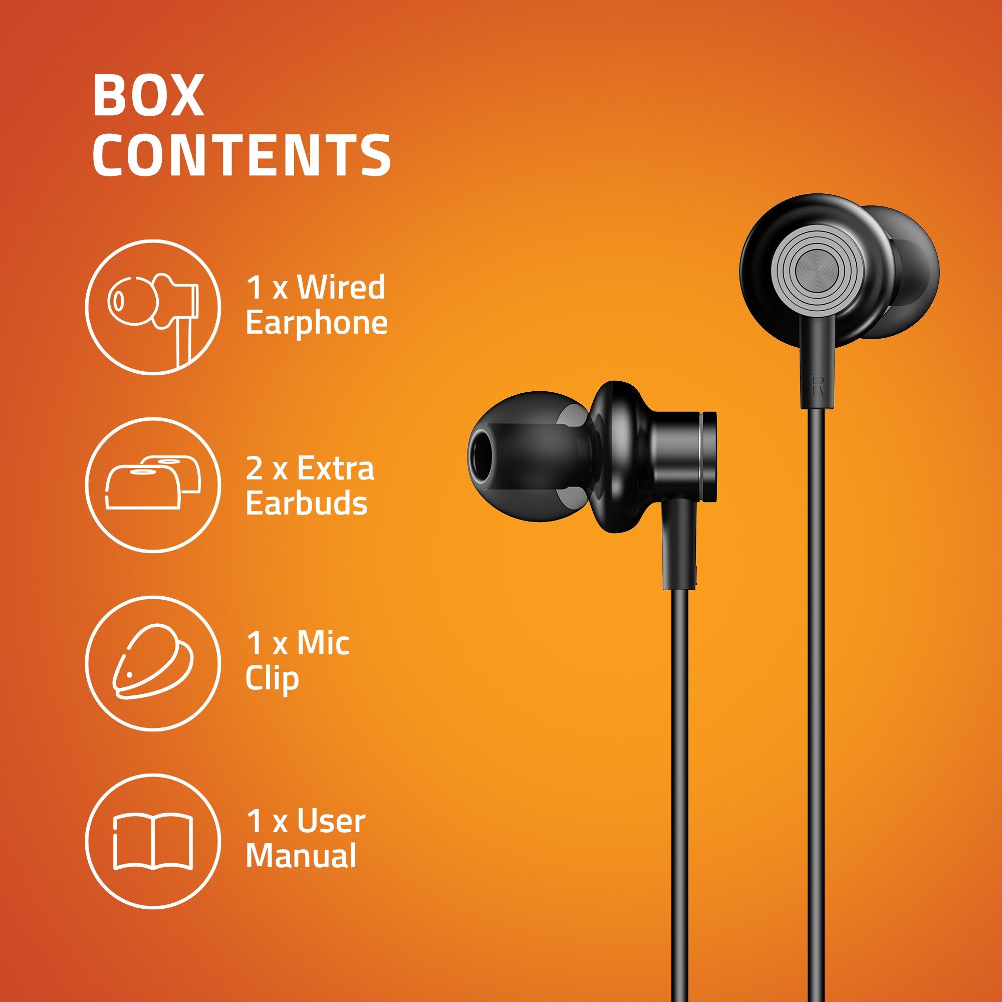 Artis E600M Earphones With Mic - Box Contents